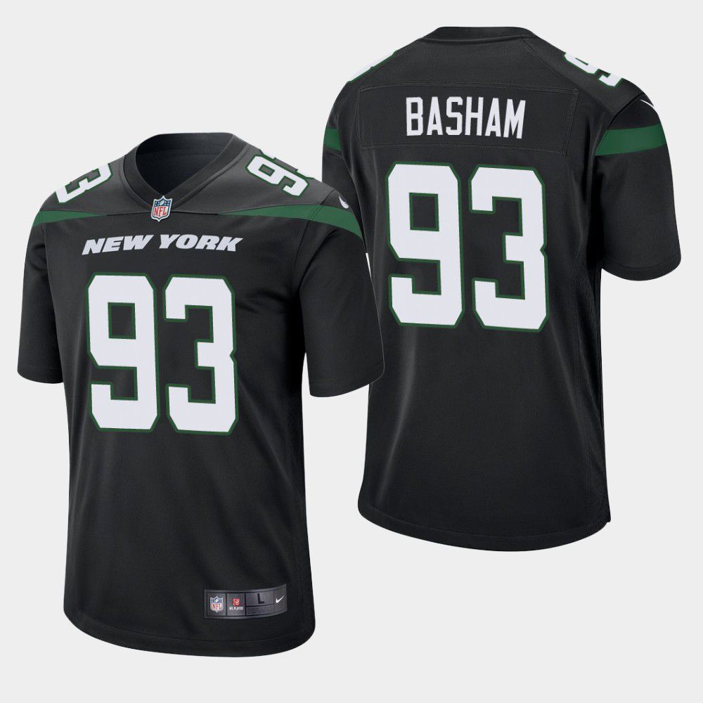 Men New York Jets 93 Tarell Basham Nike Black Game NFL Jersey